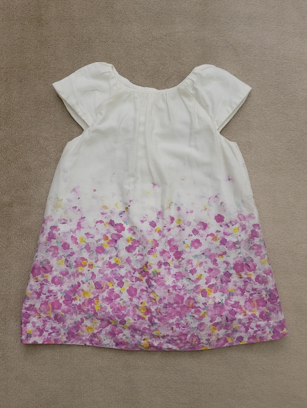 Zara Baby Girl White/Magenta/Yellow Floral Dress Size 18-24 Months